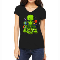 Space Alien Tree Of Life Cosmic Planets Science Fiction Women's V-neck T-shirt | Artistshot