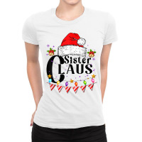 Sister Claus Christmas Pajama Family Matching Xmas Light T Shirt Ladies Fitted T-shirt | Artistshot