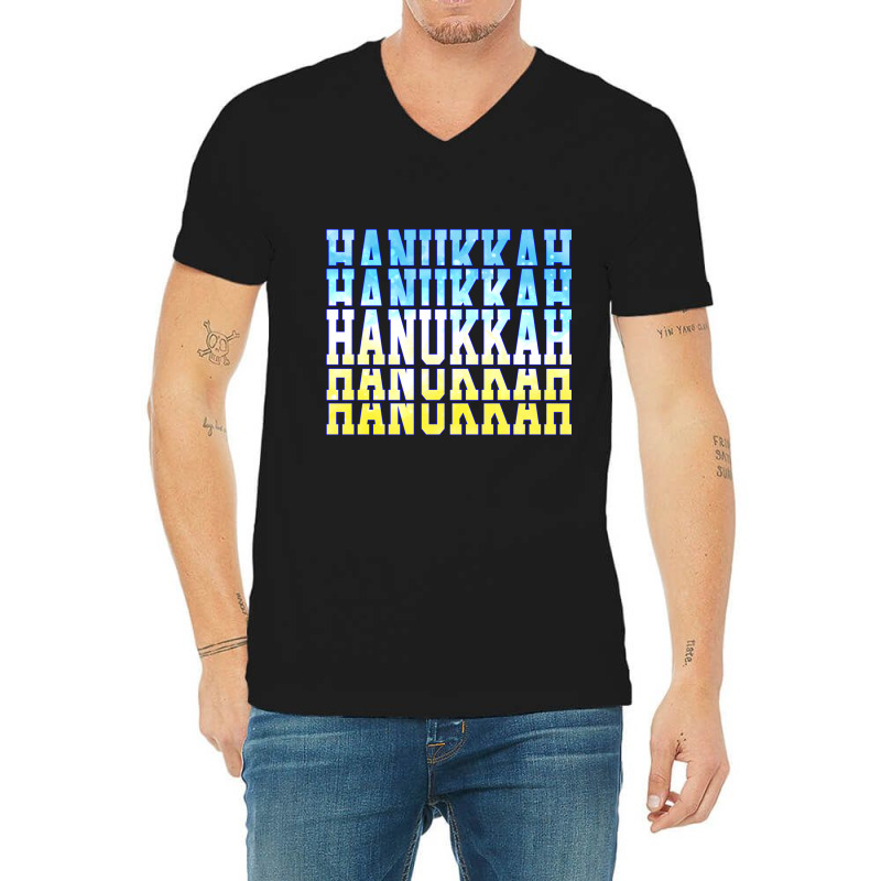 Happy Hanukkah Tie Dye Chanukkah Jewish Holiday Long Sleeve T Shirt V-neck Tee | Artistshot