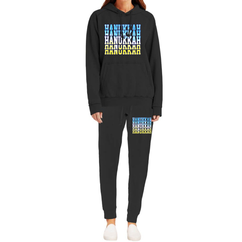 Happy Hanukkah Tie Dye Chanukkah Jewish Holiday Long Sleeve T Shirt Hoodie & Jogger Set | Artistshot