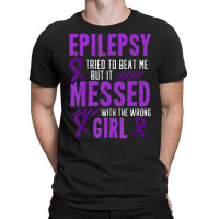 Epilepsy Warrior Day Epileptic Girl Purple Survivor Advocate T-shirt | Artistshot