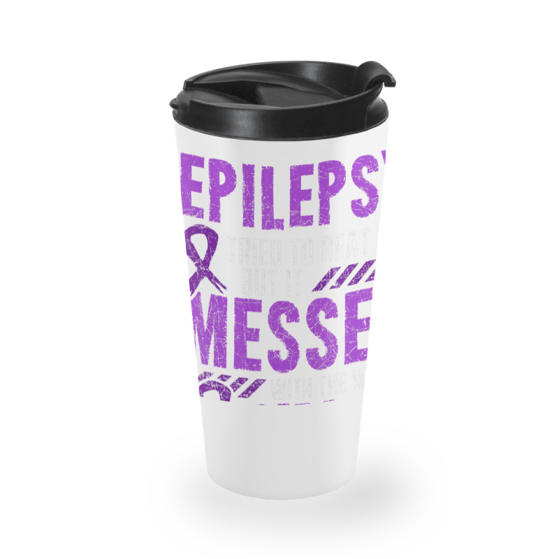 Epilepsy Warrior Day Epileptic Girl Purple Survivor Advocate Travel Mug | Artistshot