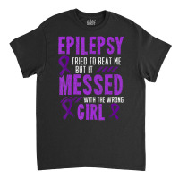 Epilepsy Warrior Day Epileptic Girl Purple Survivor Advocate Classic T-shirt | Artistshot