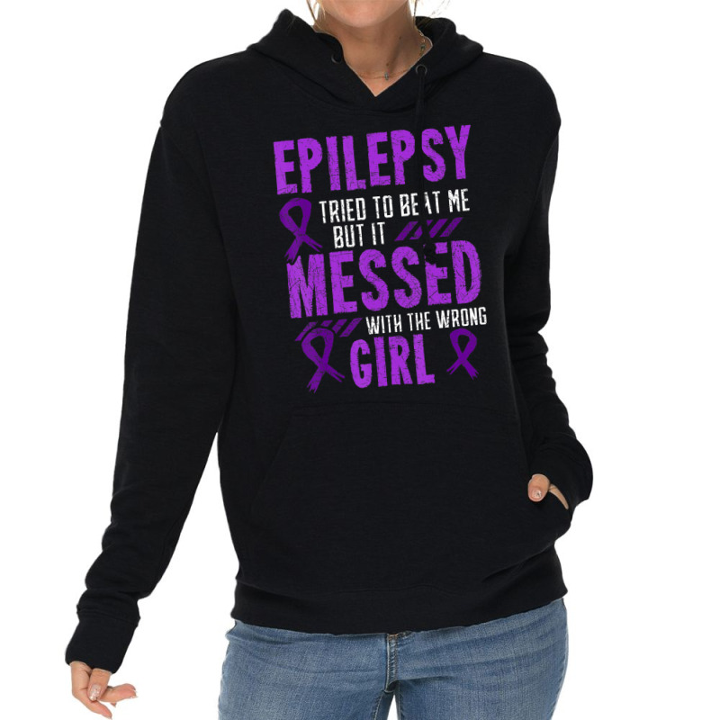 Epilepsy Warrior Day Epileptic Girl Purple Survivor Advocate Lightweight Hoodie | Artistshot