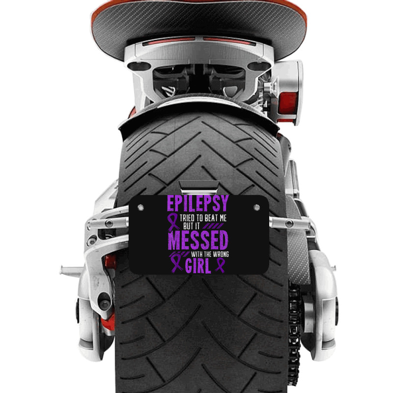 Epilepsy Warrior Day Epileptic Girl Purple Survivor Advocate Motorcycle License Plate | Artistshot