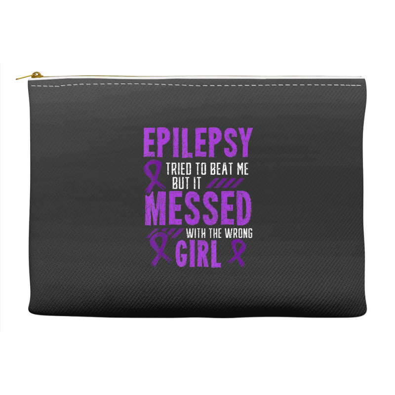 Epilepsy Warrior Day Epileptic Girl Purple Survivor Advocate Accessory Pouches | Artistshot