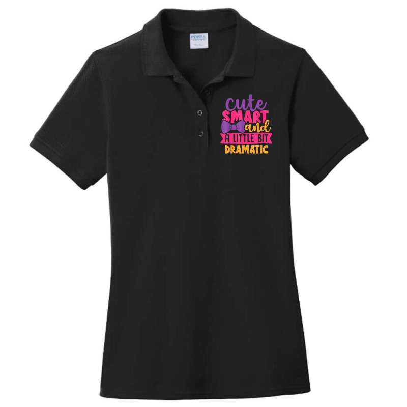 Kids Cute Smart And A Little Bit Dramatic T Shirt Ladies Polo Shirt by cm-arts | Artistshot