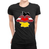 Latvian Love For The Flag Of Germany Ladies Fitted T-shirt | Artistshot