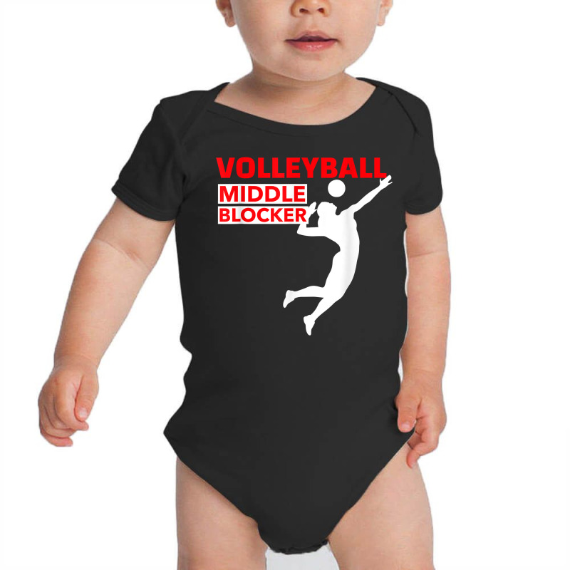 Volleyball Sport Middle Blocker Position T Shirt Baby Bodysuit by cm-arts | Artistshot