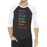 Seven Chakra Om Yoga 3/4 Sleeve Shirt | Artistshot