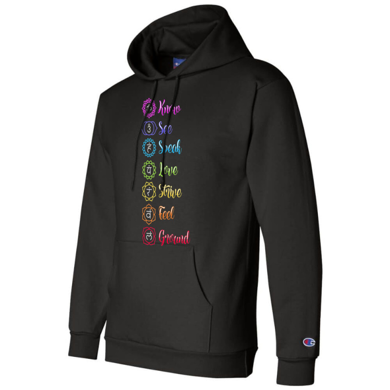 Seven Chakra Om Yoga Champion Hoodie by cm-arts | Artistshot