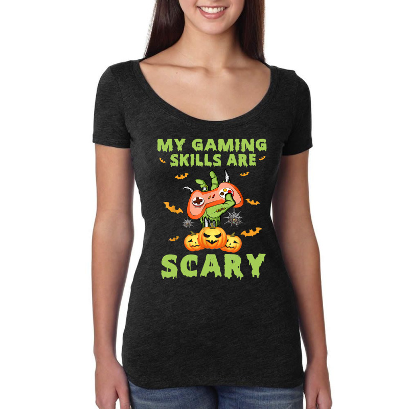 My Gaming Skills Are Scary Fun Halloween Game Lover Costume Women's Triblend Scoop T-shirt by thutrinh | Artistshot