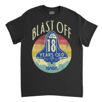 Space Shuttle Blast Off 18th Birthday Retro Portrait Classic T-shirt | Artistshot