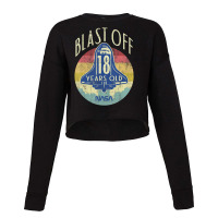 Space Shuttle Blast Off 18th Birthday Retro Portrait Cropped Sweater | Artistshot