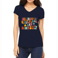 Funny Bilingual Bicultural And Bimyself T Shirt Women's V-neck T-shirt | Artistshot