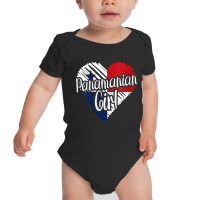 Womens Panama For Girl Panamanian Heart Flag For Women Panameña V Nec Baby Bodysuit | Artistshot