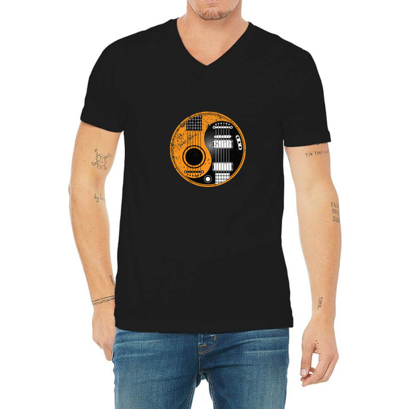 Ying Yang Guitar Gift V-neck Tee | Artistshot