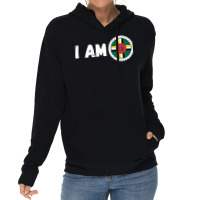 Half American Half Dominican Roots Usa Dominica Island Flag Long Sleev Lightweight Hoodie | Artistshot