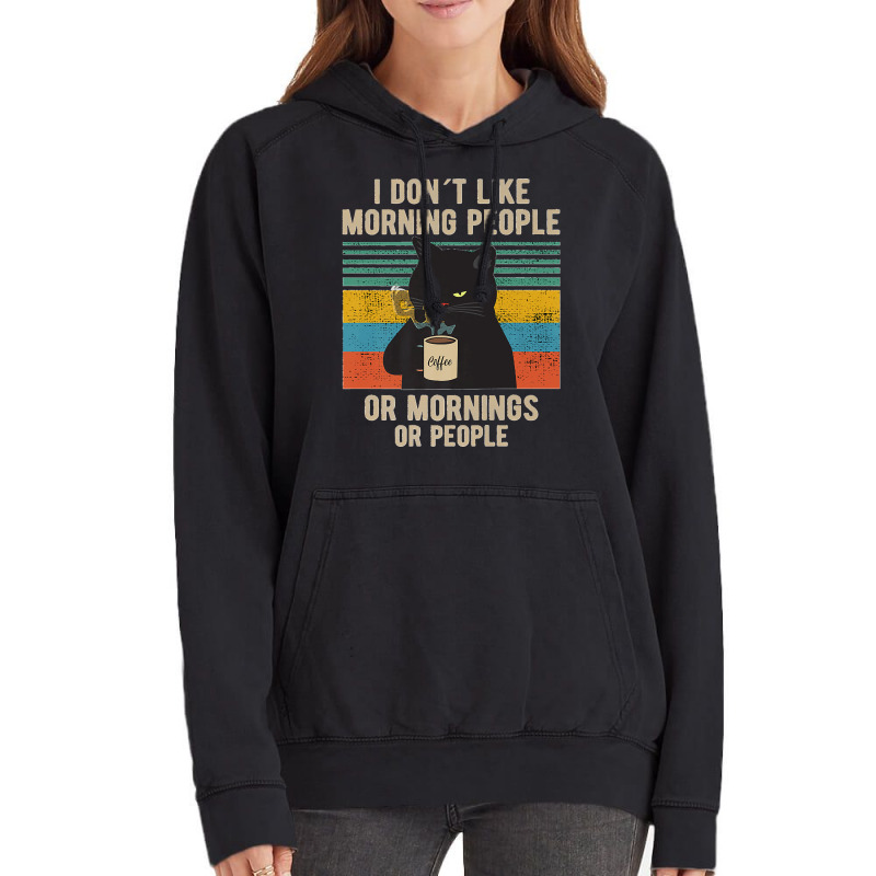 I Hate Morning People And Mornings And People Coffee Cat Premium Vintage Hoodie by kevinnichols | Artistshot