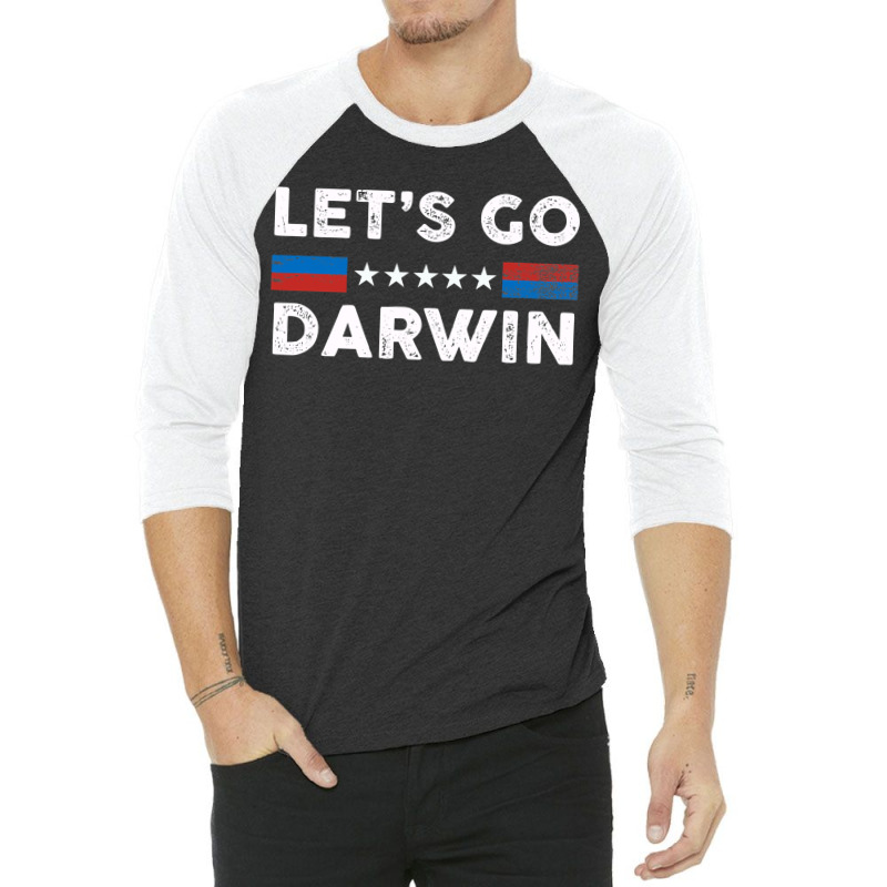 Lets Go Darwin Us Flag Vintage 3/4 Sleeve Shirt by cm-arts | Artistshot