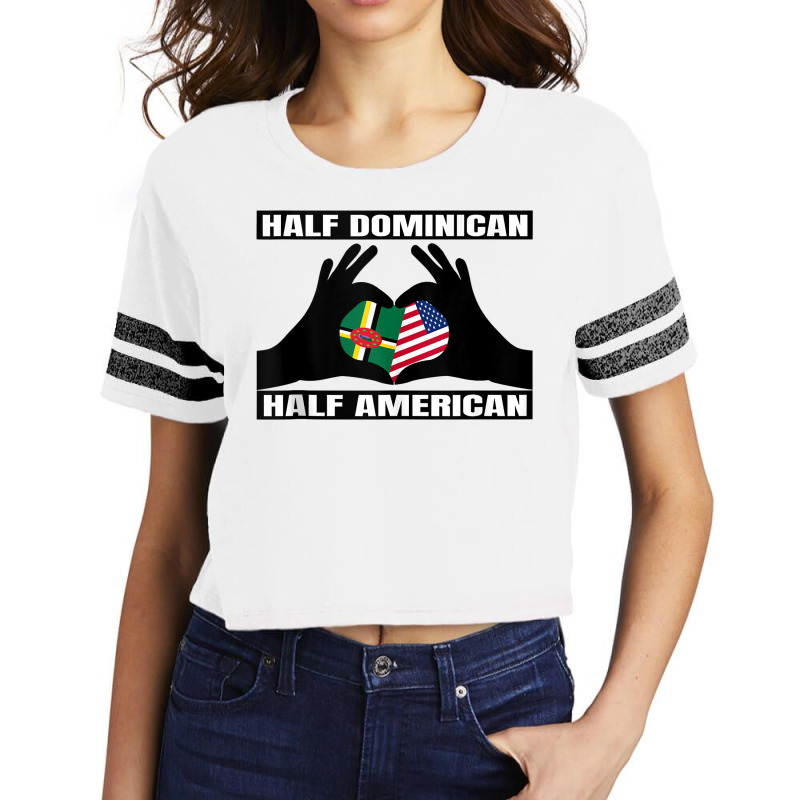 Half American Half Dominican Roots Usa Dominica Island Flag Tank Top Scorecard Crop Tee by cm-arts | Artistshot