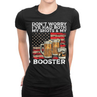 Vaccine Shot And Booster Drinking Humor Vaccination Ladies Fitted T-shirt | Artistshot