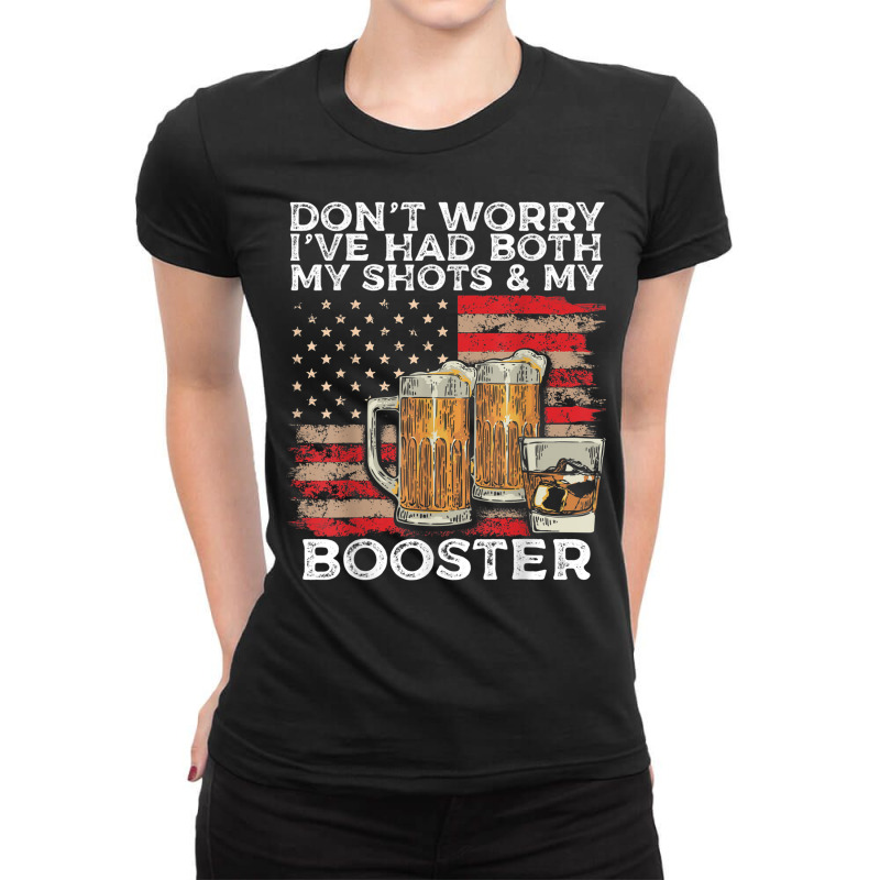 Vaccine Shot And Booster Drinking Humor Vaccination Ladies Fitted T-Shirt by August | Artistshot