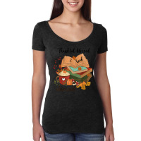 Thankful Blessed And Book Obsessed Fall Season Women's Triblend Scoop T-shirt | Artistshot