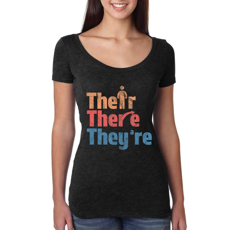 Their There They're English Teacher Gramma Police Women's Triblend Scoop T-shirt by cm-arts | Artistshot