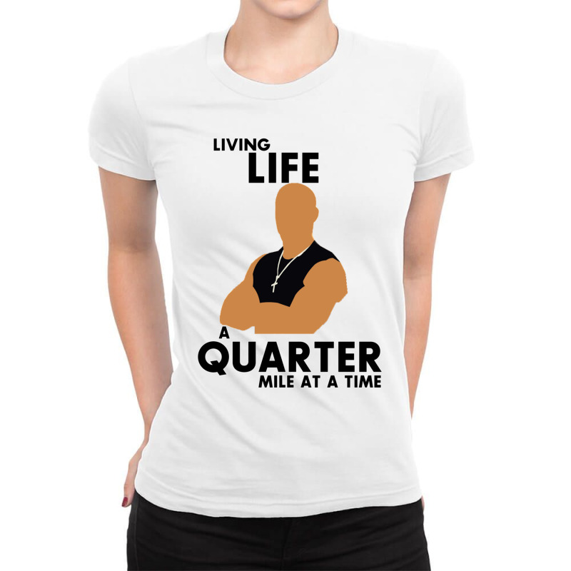 Living Life A Quarter Mile At A Time Ladies Fitted T-Shirt by cm-arts | Artistshot