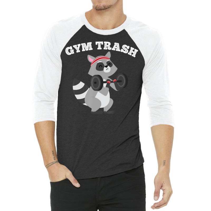 Gym Trash Weight Lifting Raccoon Workou 3/4 Sleeve Shirt | Artistshot