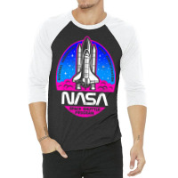 Space Shuttle Program Pink & Purple 3/4 Sleeve Shirt | Artistshot