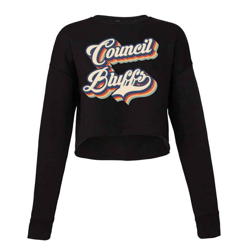 I Love Council Bluffs City Usa Retro Vintage Cropped Sweater by HydraAntBoxing | Artistshot