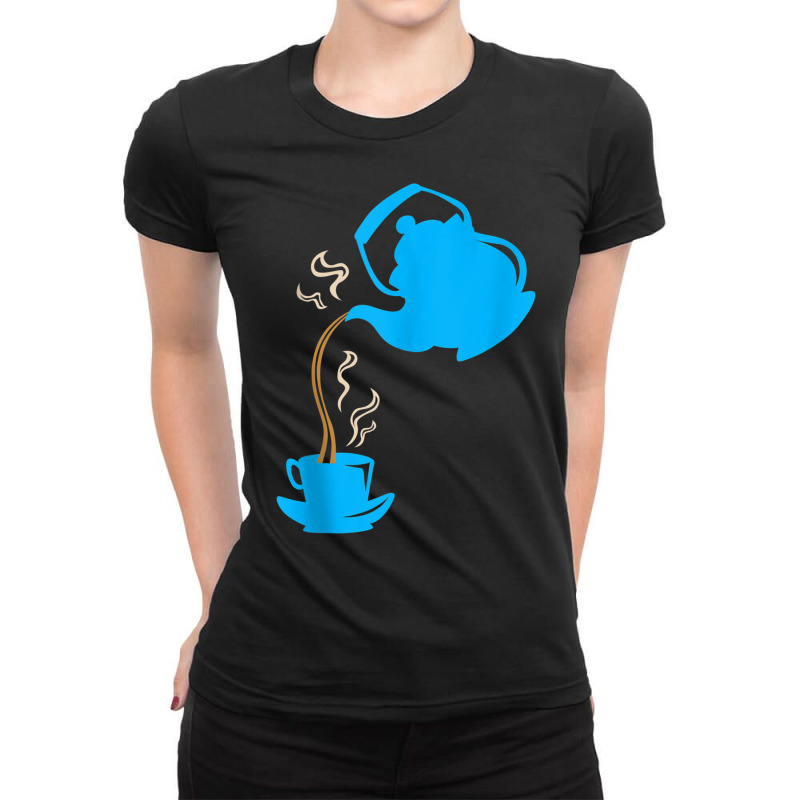 Tea Pot Aromatic Beverage Drinking Tea Drinker Tank Top Ladies Fitted T-Shirt by cm-arts | Artistshot