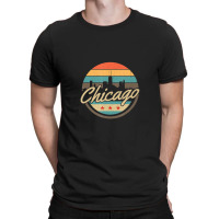 Chicago Flag Skyline Vintage Illinois Usa Souvenir T-shirt | Artistshot