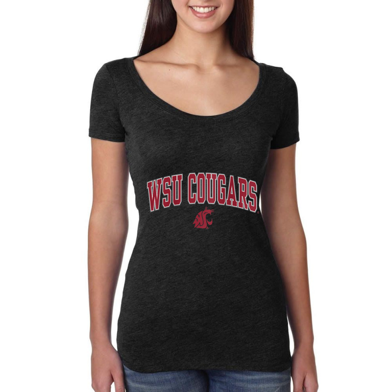 Womens Washington State Cougars Womens Arch Over Heather Gray Raglan B Women's Triblend Scoop T-shirt by cm-arts | Artistshot