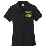 Incredibly Awesome Since March 1982 Birthday Ladies Polo Shirt | Artistshot