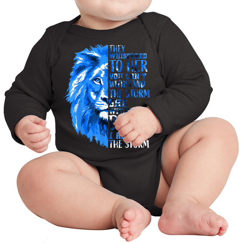 I'm The Storm Strong Women Type 1 Diabetes Warrior Blue Lion Long Sleeve Baby Bodysuit | Artistshot