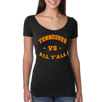 Tennessee Vs All Yall Varsity Style Orange Text Women's Triblend Scoop T-shirt | Artistshot