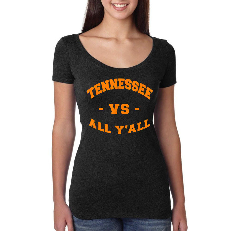 Tennessee Vs All Yall Varsity Style Orange Text Women's Triblend Scoop T-shirt by Queens | Artistshot