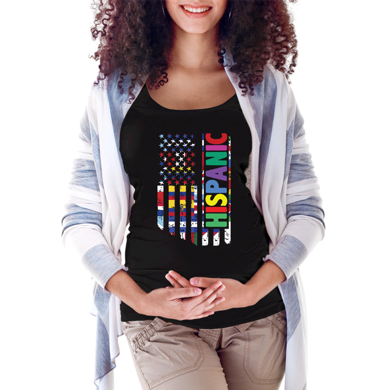 Usa And Latin American Countries Flag Hispanic Heritage Pullover Hoodi Maternity Scoop Neck T-shirt by cm-arts | Artistshot