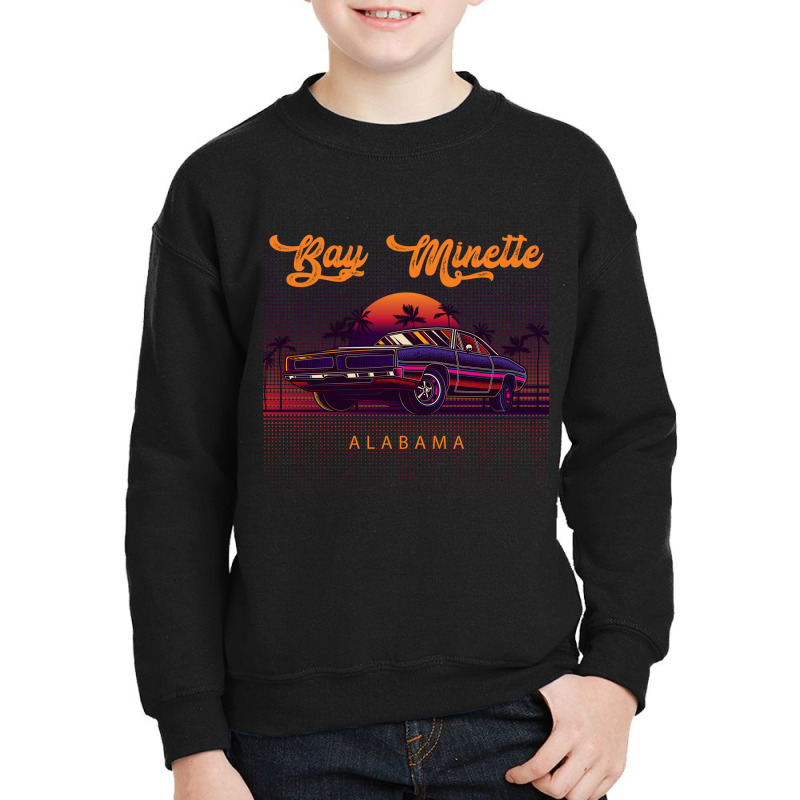 Bay Minette Alabama Retro Vintage 80s 90s Muscle Cars Retrowave Aesthe Youth Sweatshirt by pancakespienova | Artistshot