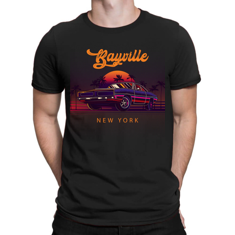 Bayville New York Retro Vintage 80s 90s Muscle Cars Retrowave Aestheti T-shirt | Artistshot