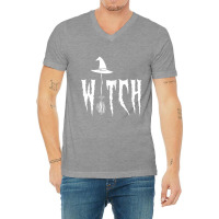 Women's Witch's Hat, Broom, Witches, Witches, Halloween, Wicca, Coven V-neck Tee | Artistshot