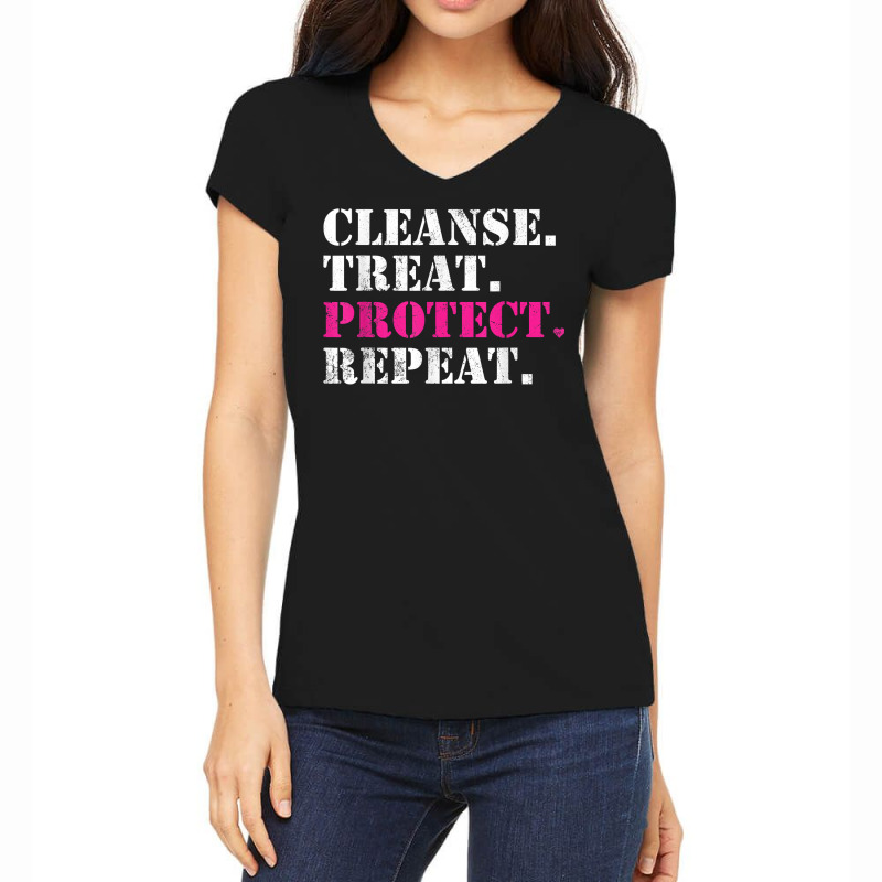 Vintage Cleanse Treat Protect Facialist Skincare Esthetician T Shirt Women's V-neck T-shirt | Artistshot