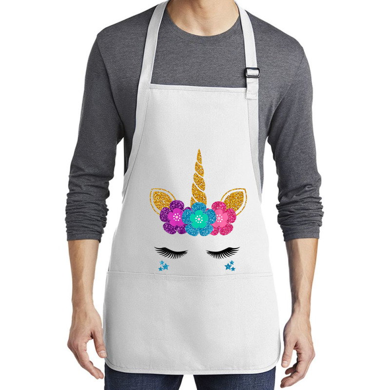 Womens Unicorn Face Halloween Costume Idea And Birthday Outfit Tank To Medium-Length Apron by cm-arts | Artistshot