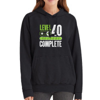 40th Birthday Gift Man Woman Gamer Gamer Level 40 Vintage Hoodie | Artistshot