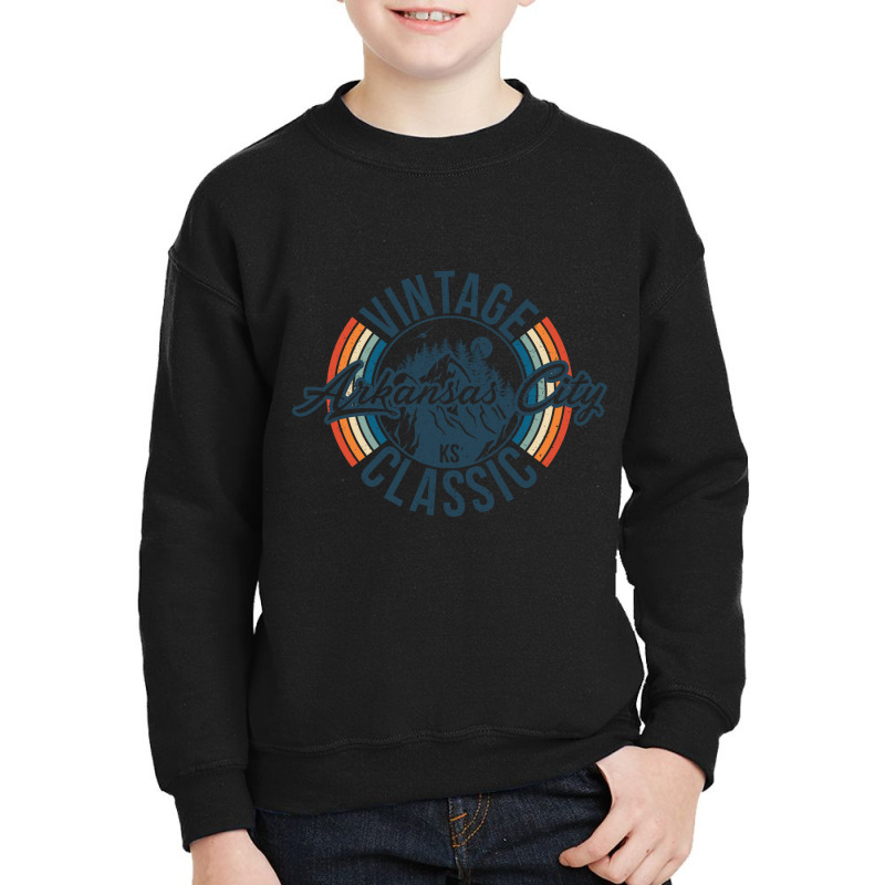 I Love Arkansas City Kansas Retro Vintage Classic Limited Edition Youth Sweatshirt by hardrollsjudo | Artistshot