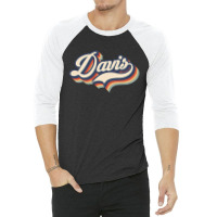 I Love Davis City Usa Retro Vintage 3/4 Sleeve Shirt | Artistshot