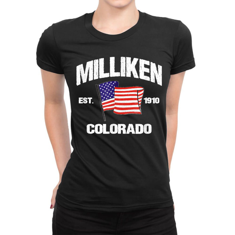 Milliken Colorado Co Usa Stars & Stripes Vintage Style Ladies Fitted T-Shirt by ROMAINEDWILEY | Artistshot